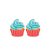 Flair Patches - Blue Cupcakes   ( 2 patches)