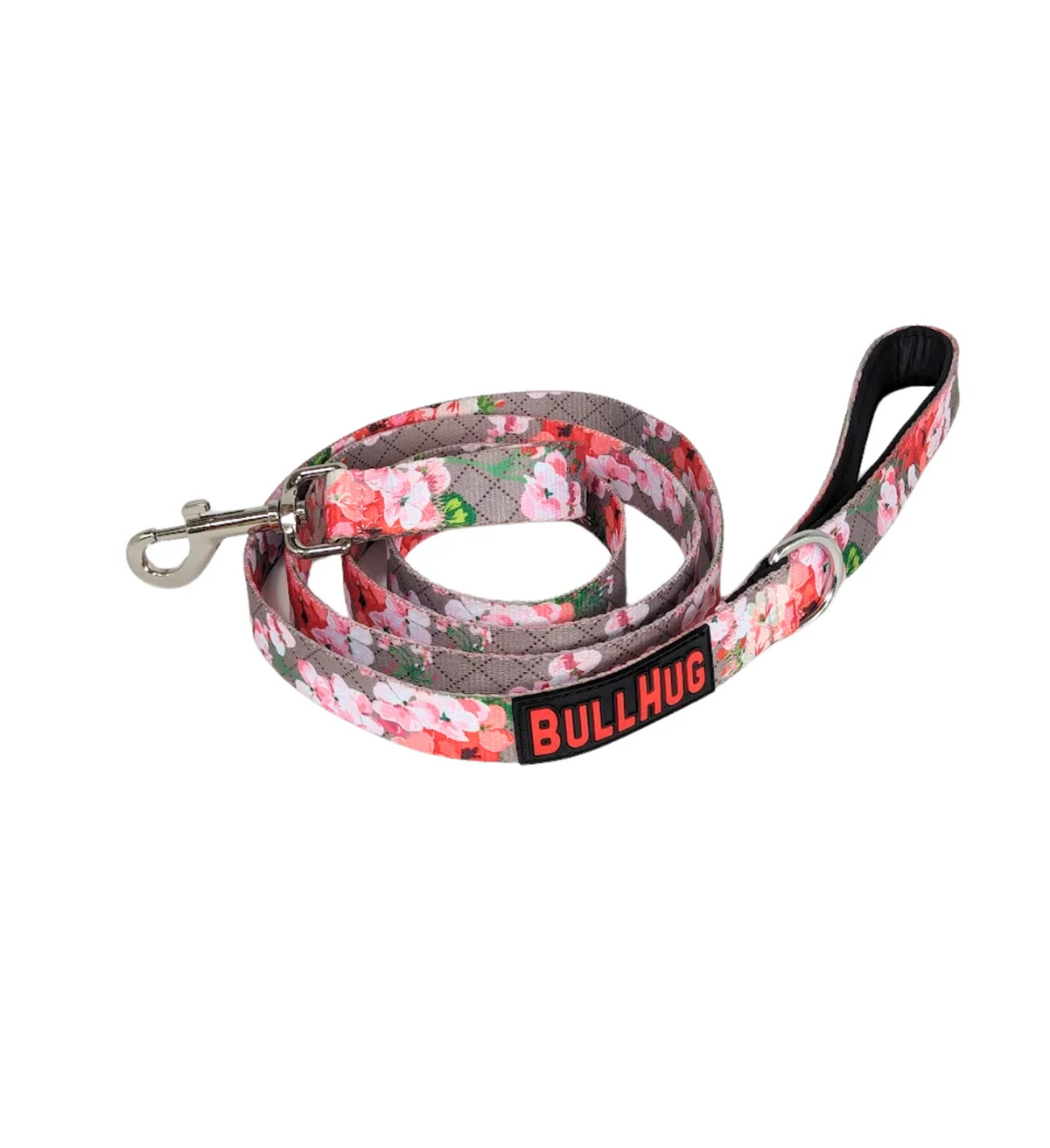 Pink Floral BullHug Dog Harness & Leash Combo