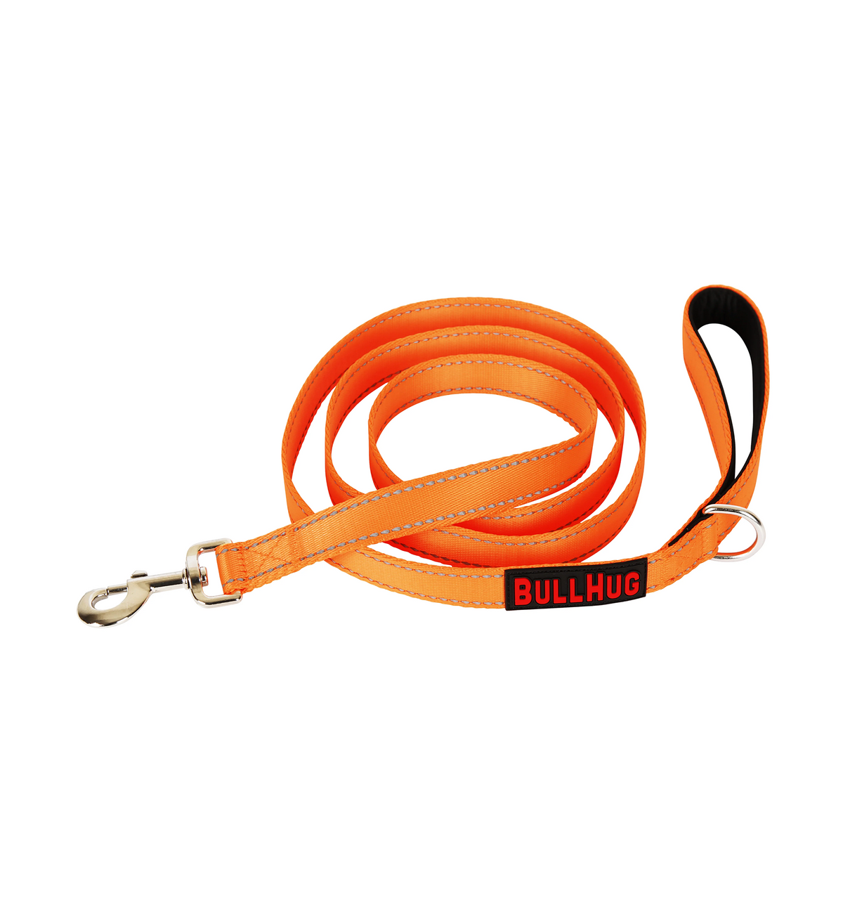 Neon Orange BullHug 6ft Dog Leash – Padded Handle