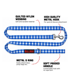 Blue Plaid BullHug 6ft Dog Leash – Padded Handle