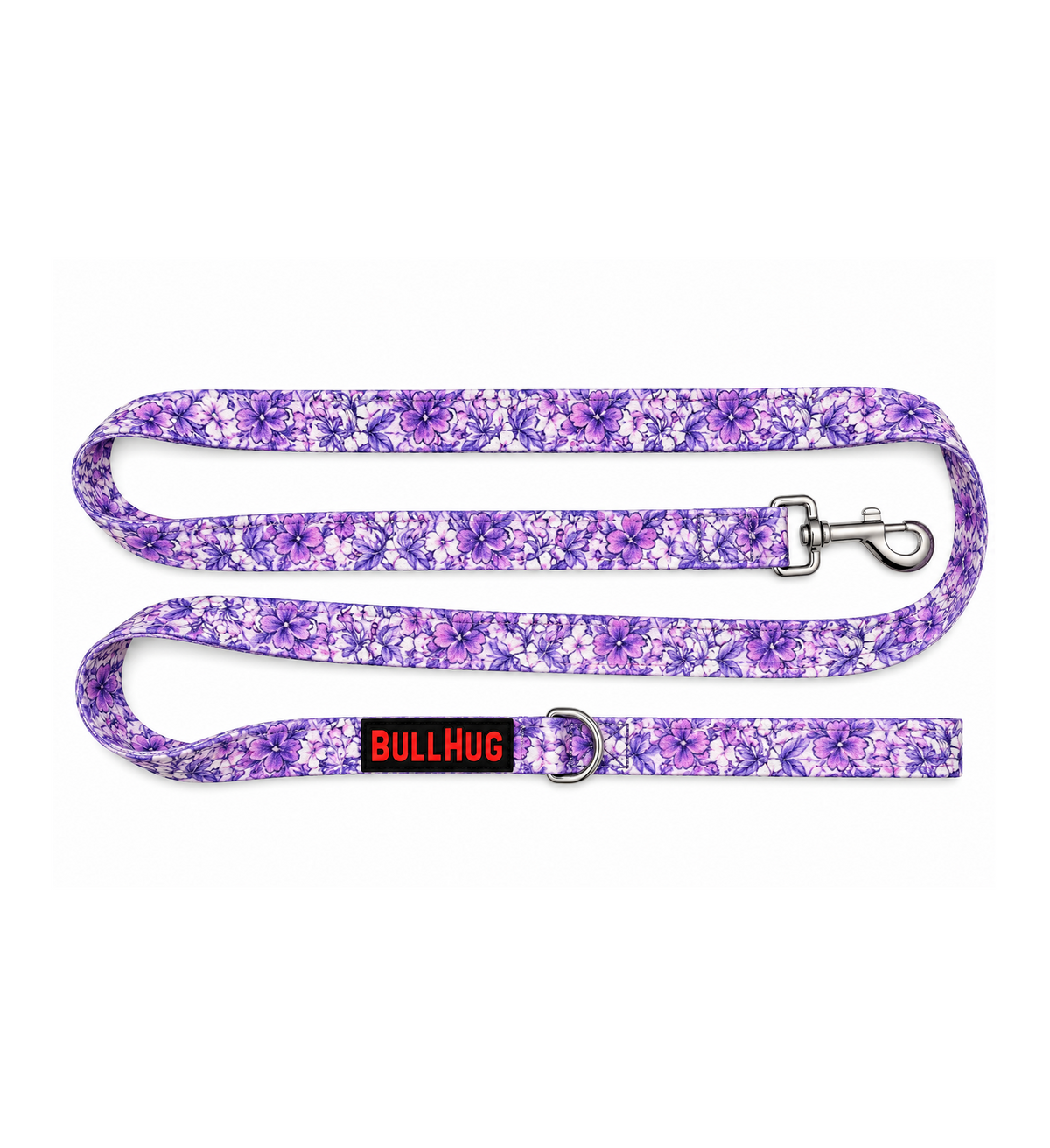 Purple Floral BullHug 6ft Dog Leash – Padded Handle
