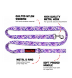 Purple Floral BullHug 6ft Dog Leash – Padded Handle