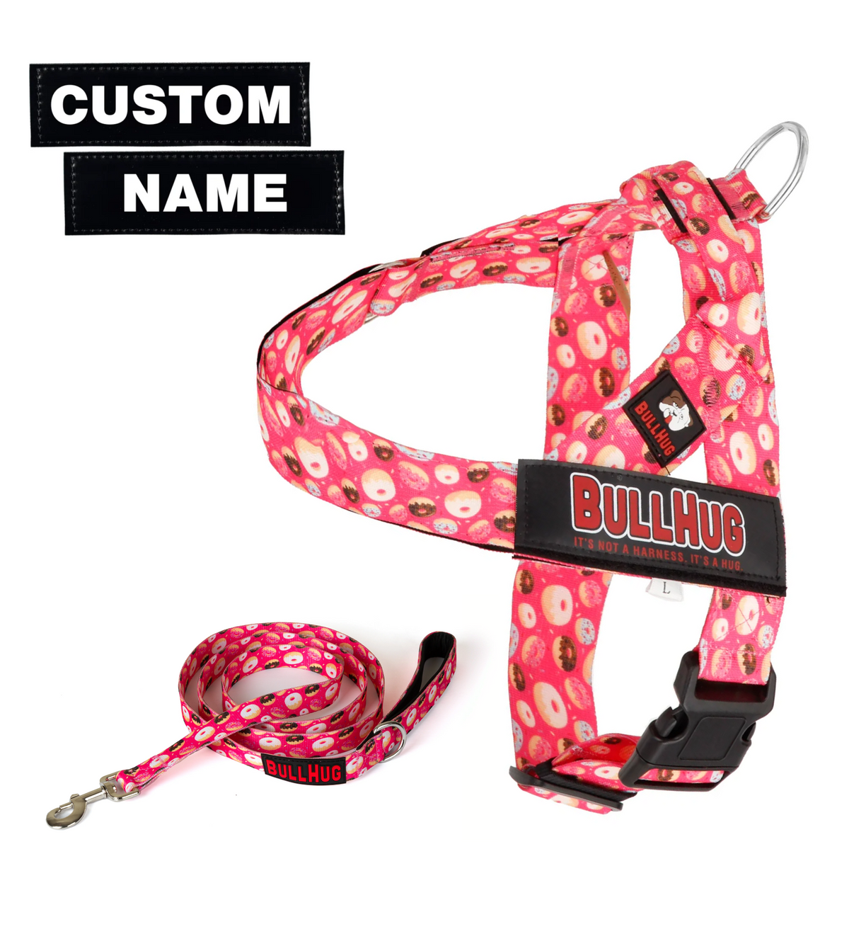 Donuts BullHug Dog Harness & Leash Combo