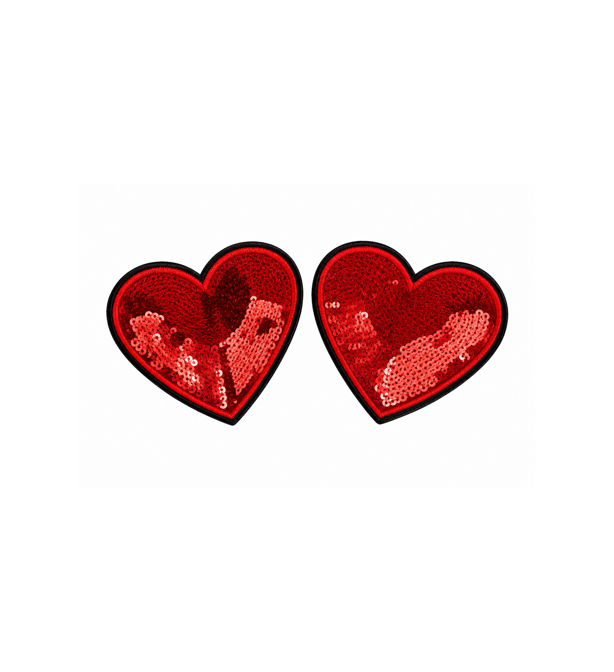 Flair Patch- Sequin Hearts (2 patches)