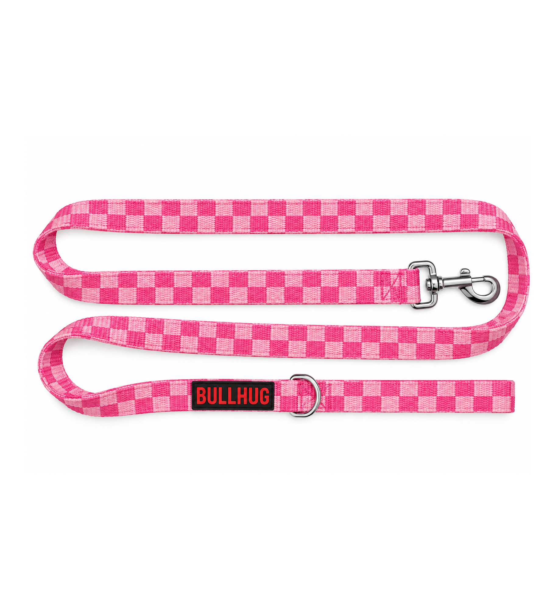 Pink Checkers BullHug 6ft Dog Leash – Padded Handle