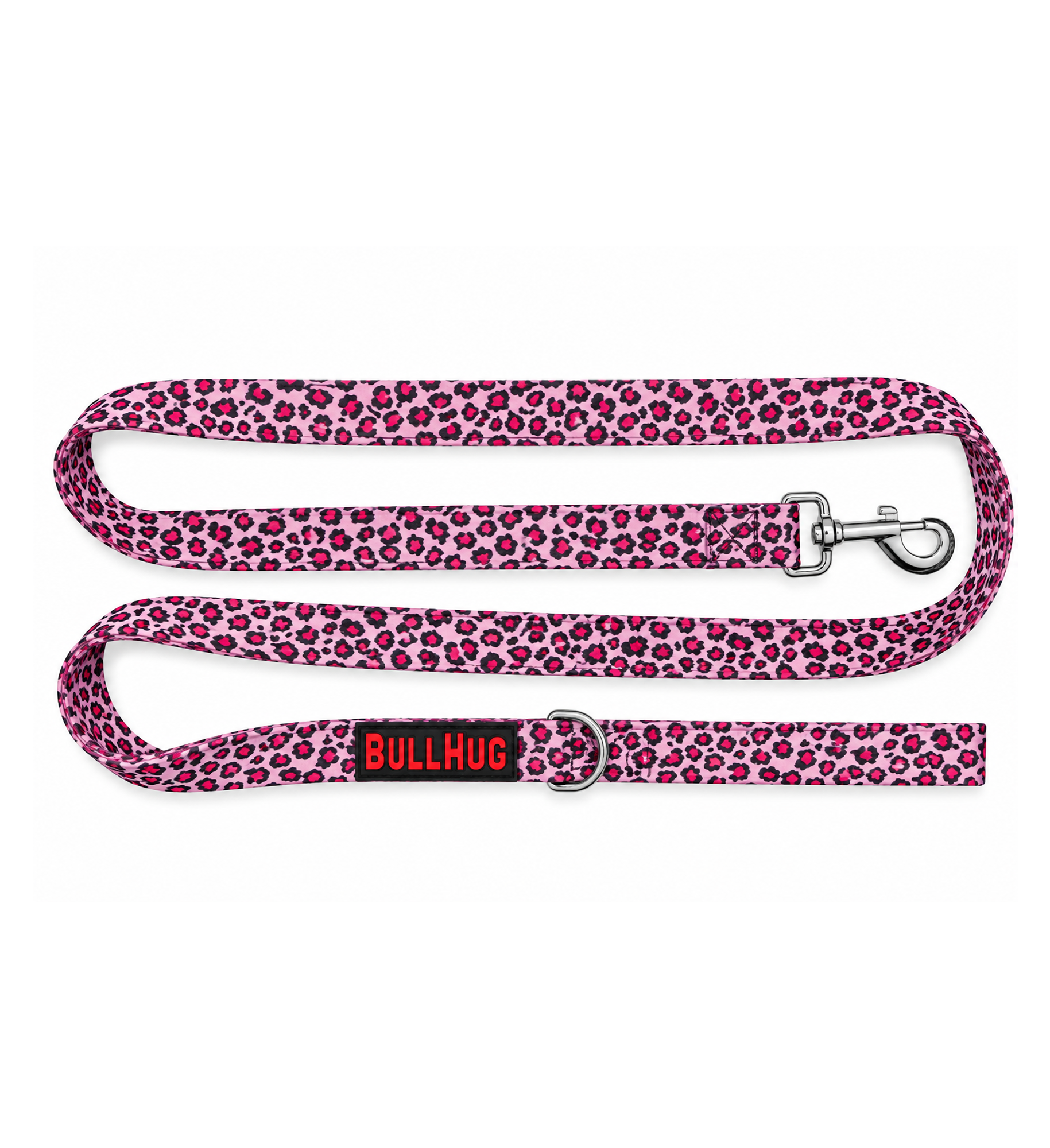 Pink Leopard BullHug 6ft Dog Leash – Padded Handle