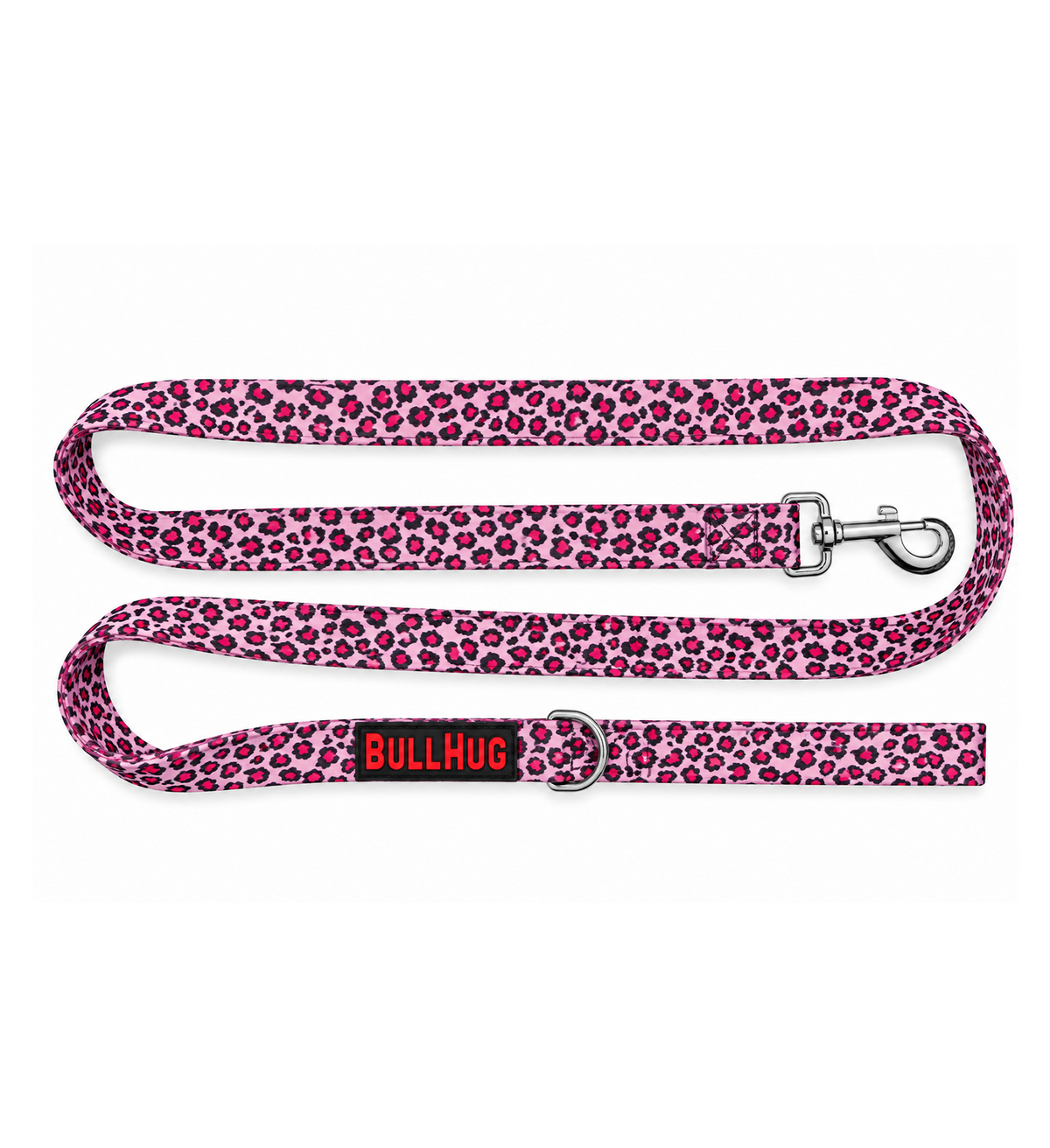 Pink Leopard BullHug 6ft Dog Leash – Padded Handle