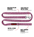Pink Leopard BullHug 6ft Dog Leash – Padded Handle