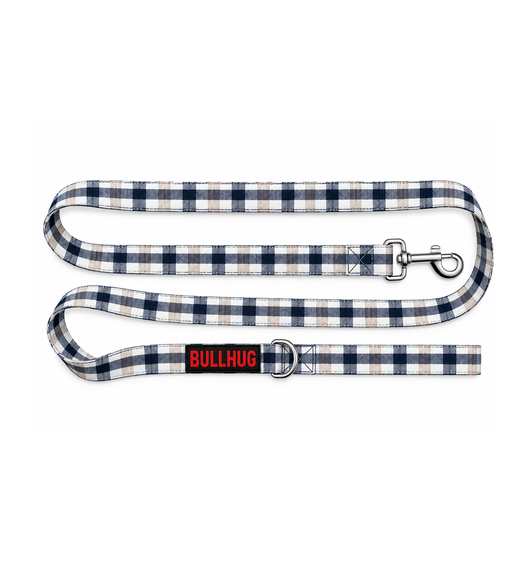 Blue & Tan Plaid BullHug 6ft Dog Leash – Padded Handle