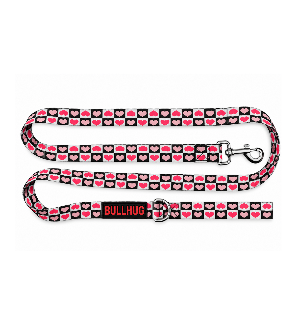 Checkered Hearts BullHug 6ft Dog Leash – Padded Handle