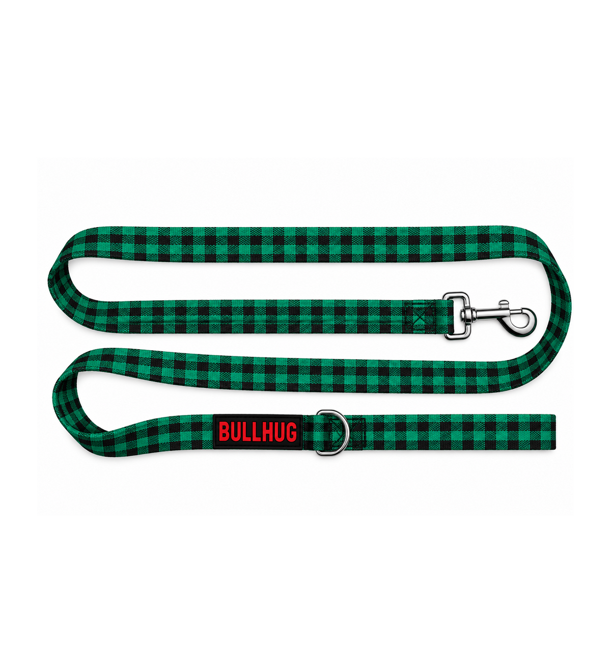Buffalo Plaid Green BullHug 6ft Dog Leash – Padded Handle