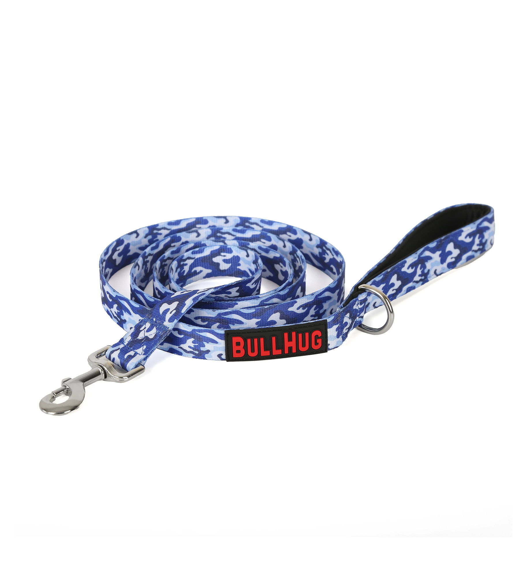 Blue Camouflage BullHug 6ft Dog Leash – Padded Handle