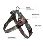 Army Camouflage BullHug Dog Harness – Non-Choking, Adjustable