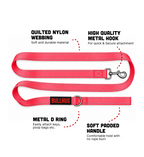 Neon Pink BullHug 6ft Dog Leash – Padded Handle