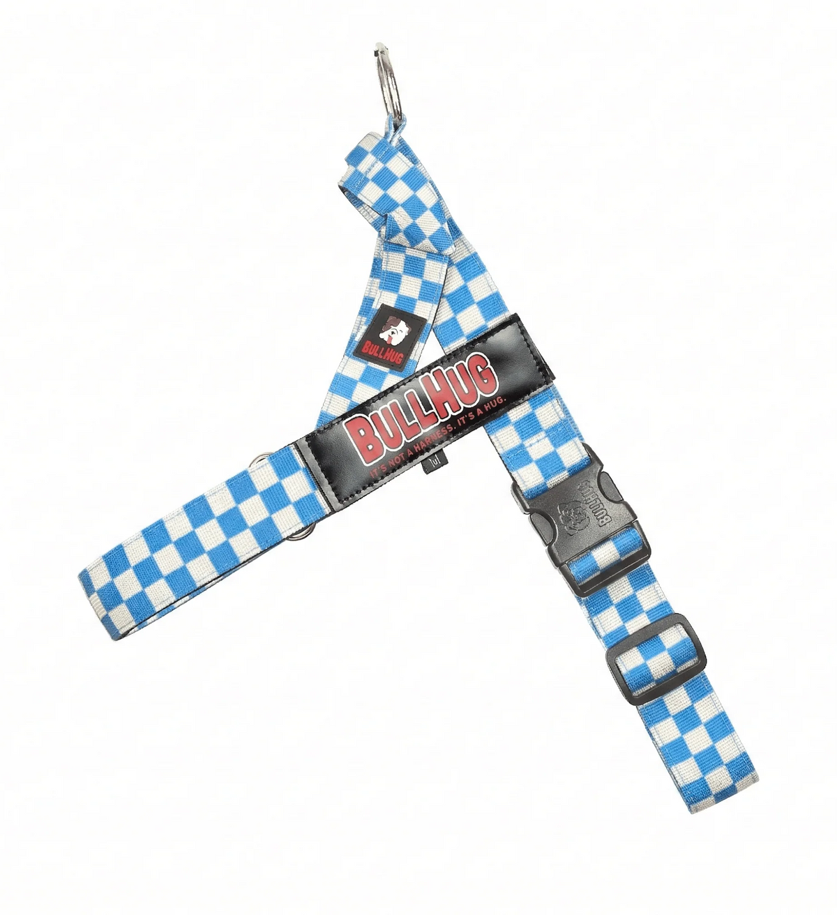 Blue Checkers BullHug Dog Harness – Non-Choking, Adjustable