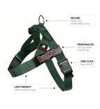 Hunter Green BullHug Dog Harness – Non-Choking, Adjustable