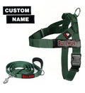 Hunter Green BullHug Dog Harness & Leash Combo