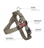 Taupe BullHug Dog Harness – Non-Choking, Adjustable