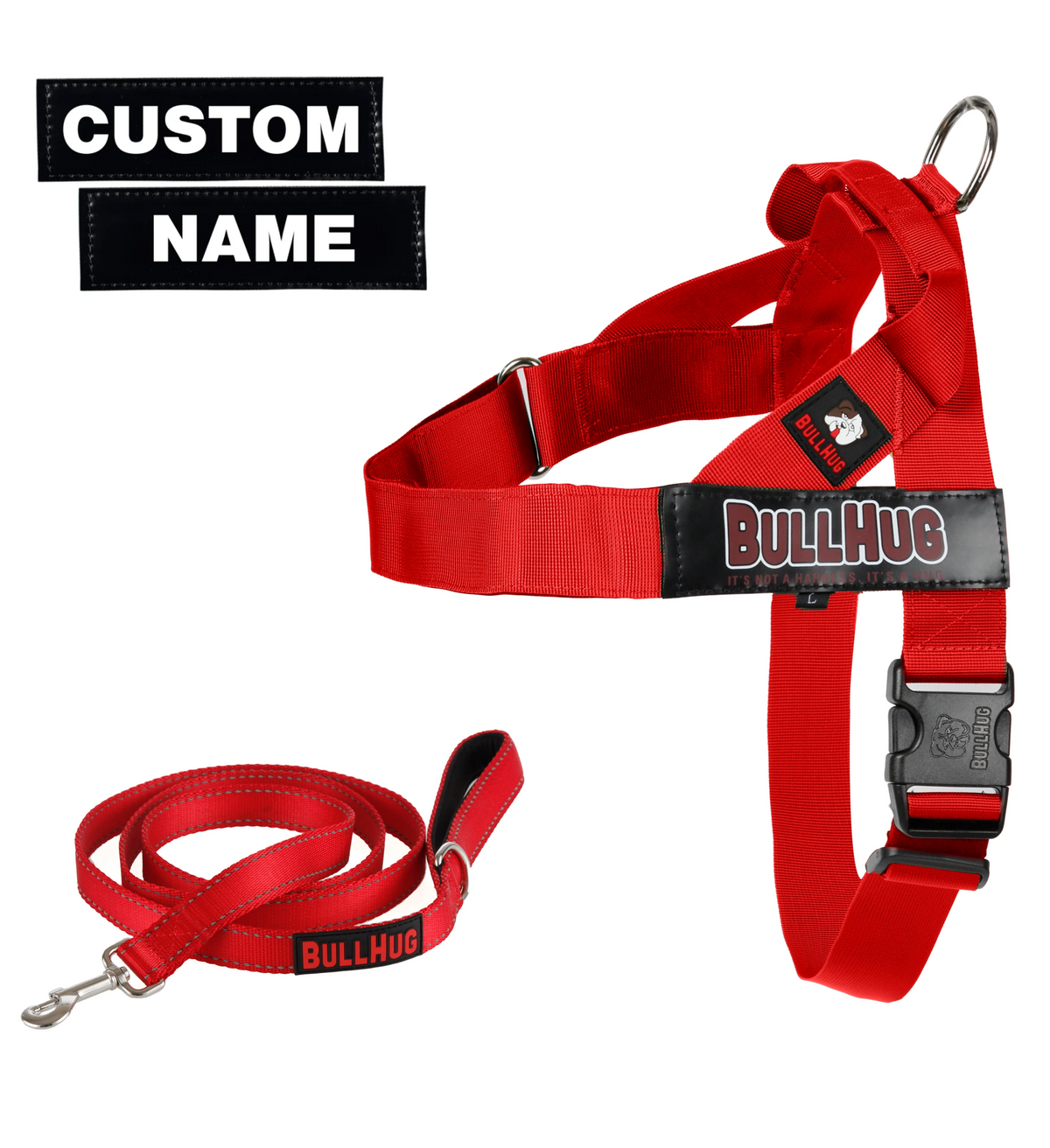 Fire Truck Red BullHug Dog Harness & Leash Combo