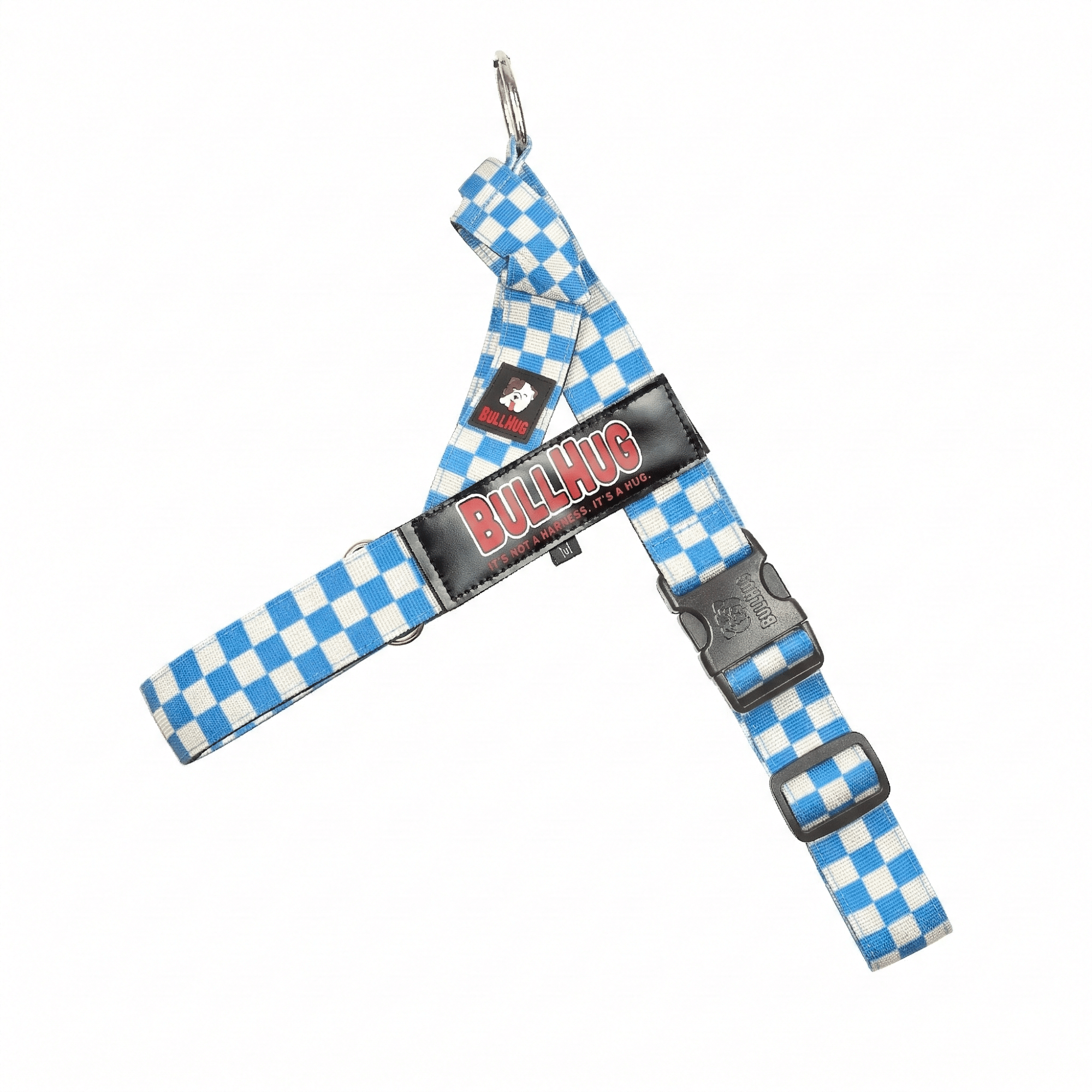Blue Checkers BullHug Dog Harness – Non-Choking, Adjustable