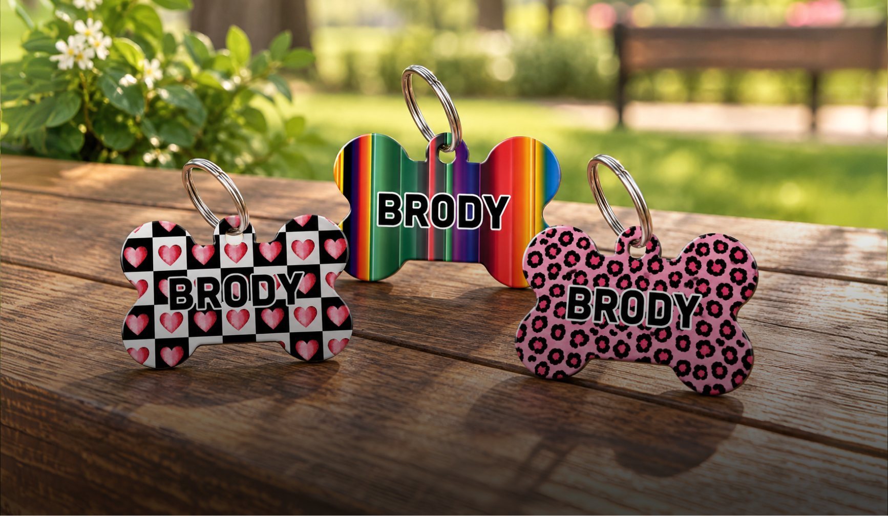 Personalized Dog Name Tag | Custom Pet ID Bone Charm