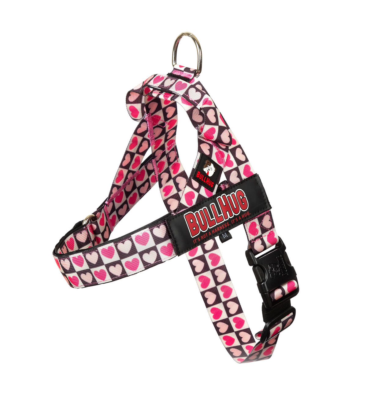 Checkered Hearts BullHug Dog Harness – Non-Choking, Adjustable