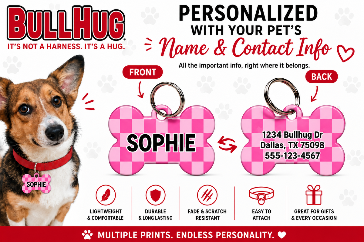 Personalized Dog Name Tag | Custom Pet ID Bone Charm