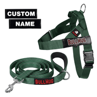 Hunter Green BullHug Dog Harness and Dog Leash Set 