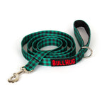 Buffalo Plaid Green BullHug 6ft Dog Leash – Padded Handle