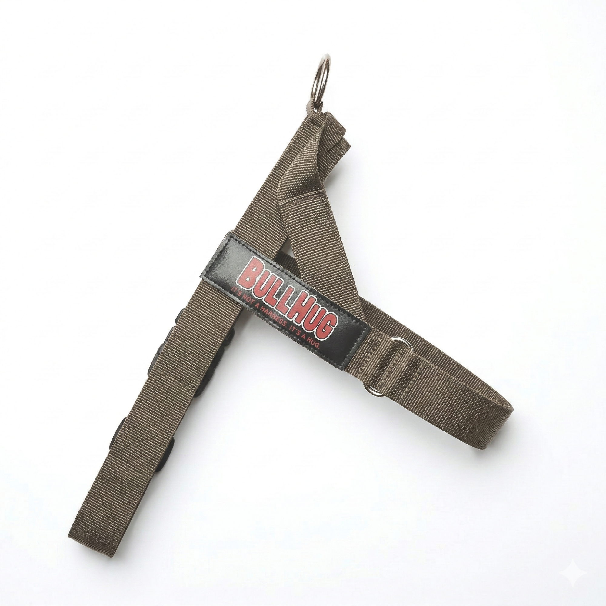 Taupe BullHug No Pull Adjustable Dog Harness Left Side