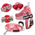 baby pink valentine's day dog harness and leash combo