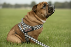 black and and whiteChecker Bullhug dog harness