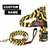bullhug essentials combo with dog harness, leash and custom name tag - caution tape