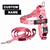 bullhug essentials combo with dog harness, leash and custom name tag - pink cupcakes
