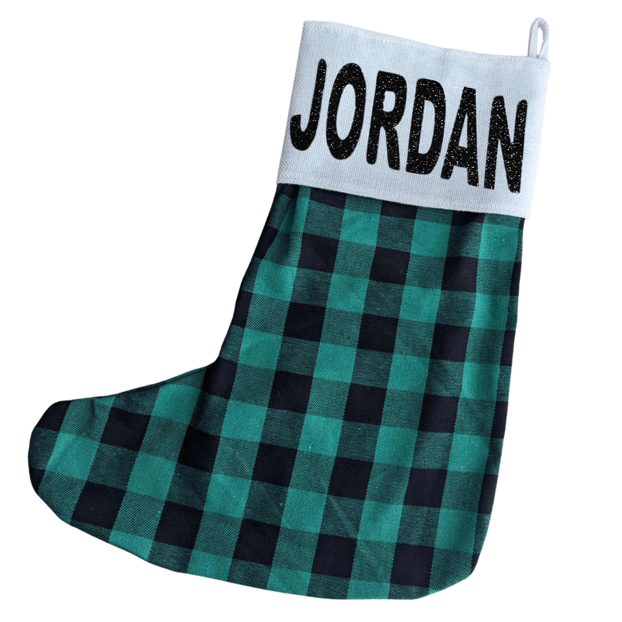 BullHug Green Buffalo Plaid Custom Stocking