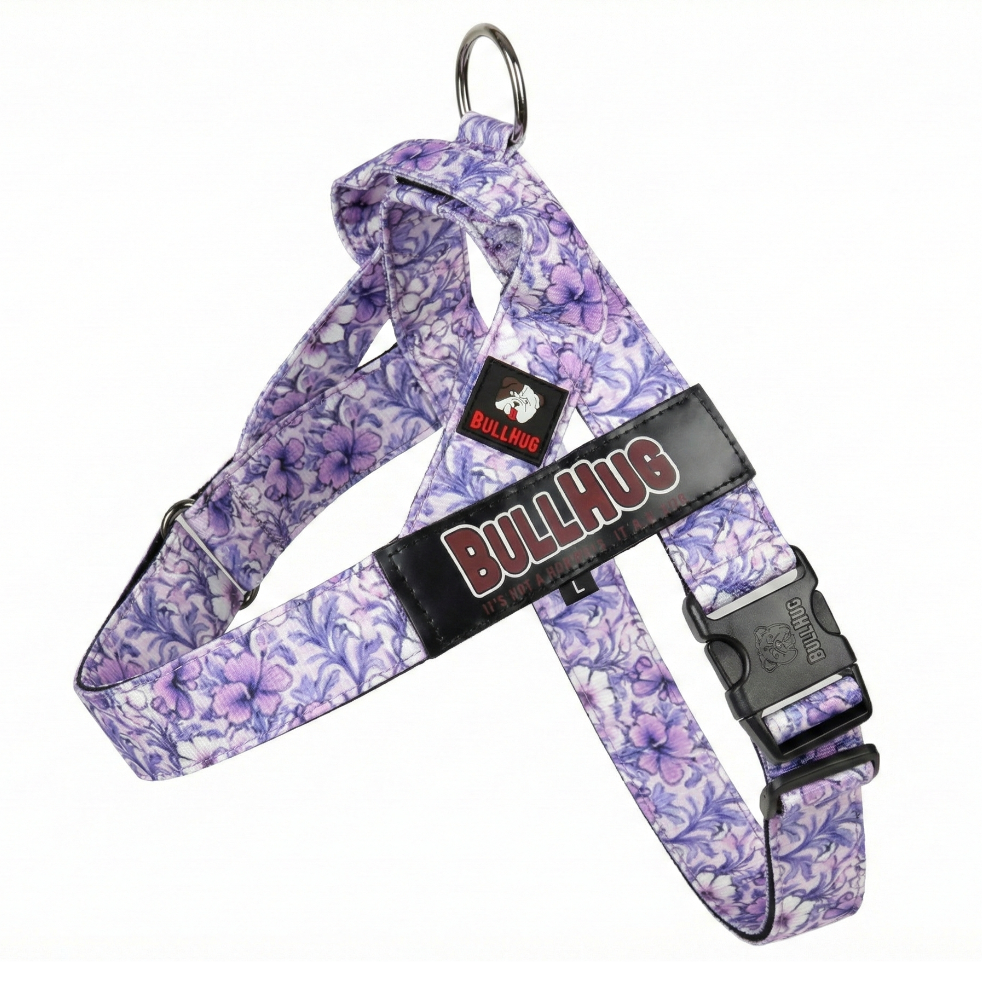 Purple Floral BullHug No Choke Dog Harness for Bulldogs & Frenchies